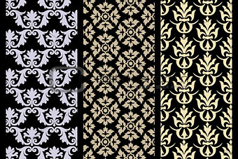 Set of 3 Victorian seamless pattern