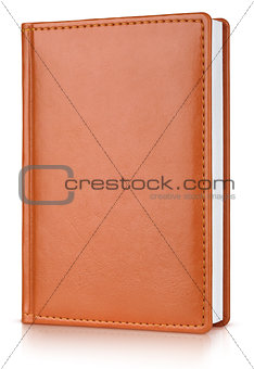 Brown leather diary book