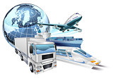 Logistics transport globe concept