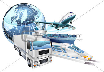 Logistics transport globe concept