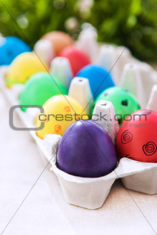 Colorful painted Easter eggs 
