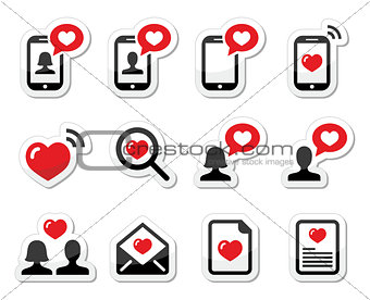 Love, couples, Valentine's Day icons set