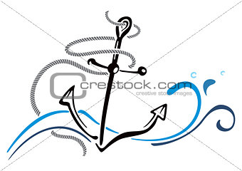 Anchor in sea