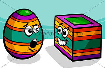 easter square egg cartoon illustration
