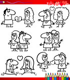 couple in love cartoons coloring page