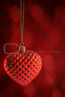 Red heart ornament hanging