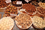 different confectionery in the shop