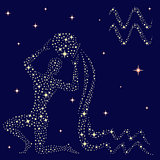 Zodiac sign Aquarius on the starry sky