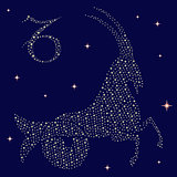 Zodiac sign Capricorn on the starry sky