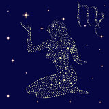 Zodiac sign Virgo on the starry sky