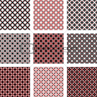 Set of design seamless colorful diagonal patterns