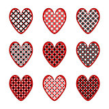 Set of design heart icons for Valentine's Day and wedding