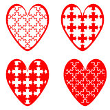 Set of design heart icons for Valentine's Day and wedding