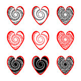 Set of heart icons for Valentine's Day and wedding