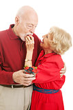 Healthy Senior Couple Eating Berries
