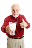 Senior Man Stays Hydrated - Water