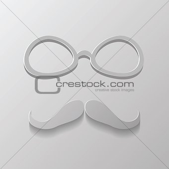 mustache and glasses