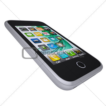 Metal smartphone. The phone screen desktop image