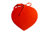 Heart from a fabric red