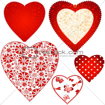 Collection valentine hearts 