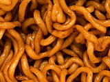 fried soy sauce noodles food background