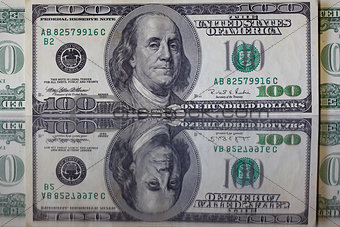 U.S. dollars on the mirror