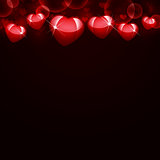 Abstract background of red hearts