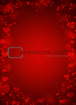 Abstract frame with red hearts