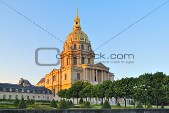 Paris. Invalides Cathedral at sunset