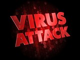 Virus Attack on Dark Digital Background.