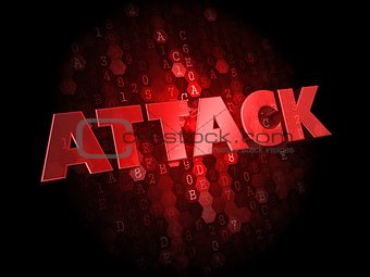 Attack on Dark Digital Background.