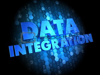 Data Integration on Dark Digital Background.
