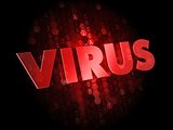 Virus on Dark Digital Background.