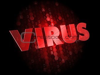 Virus on Dark Digital Background.