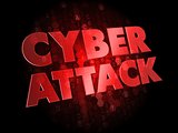 Cyber Attack on Dark Digital Background.