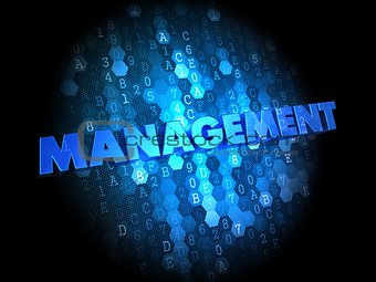 Management on Dark Digital Background.