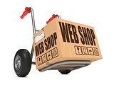 Web Shop - Cardboard Box on Hand Truck.