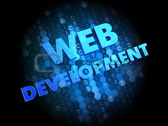 Web Development on Dark Digital Background.
