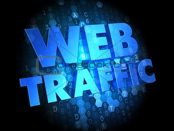 Web Traffic on Dark Digital Background.