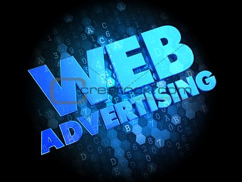 Web Advertising on Dark Digital Background.