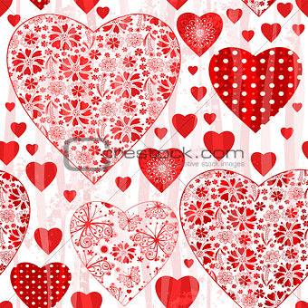 Grungy seamless valentine pattern
