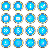 Set of blue buttons