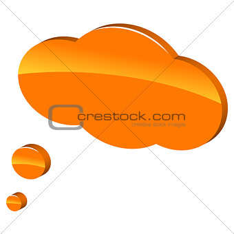 3d orange cloud