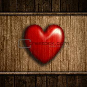 Grunge wood heart background