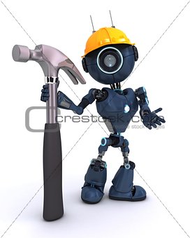 Android with hammer