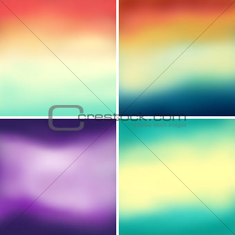 Abstract colorful blurred vector backgrounds set 5