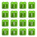 July vector flat calendar icons. Days Of Year Set 19