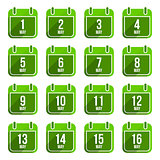 May vector flat calendar icons. Days Of Year Set 15