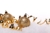 festive golden christmas decoration isolated 