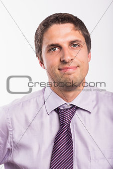 Close-up portrait of a green eyed businessman